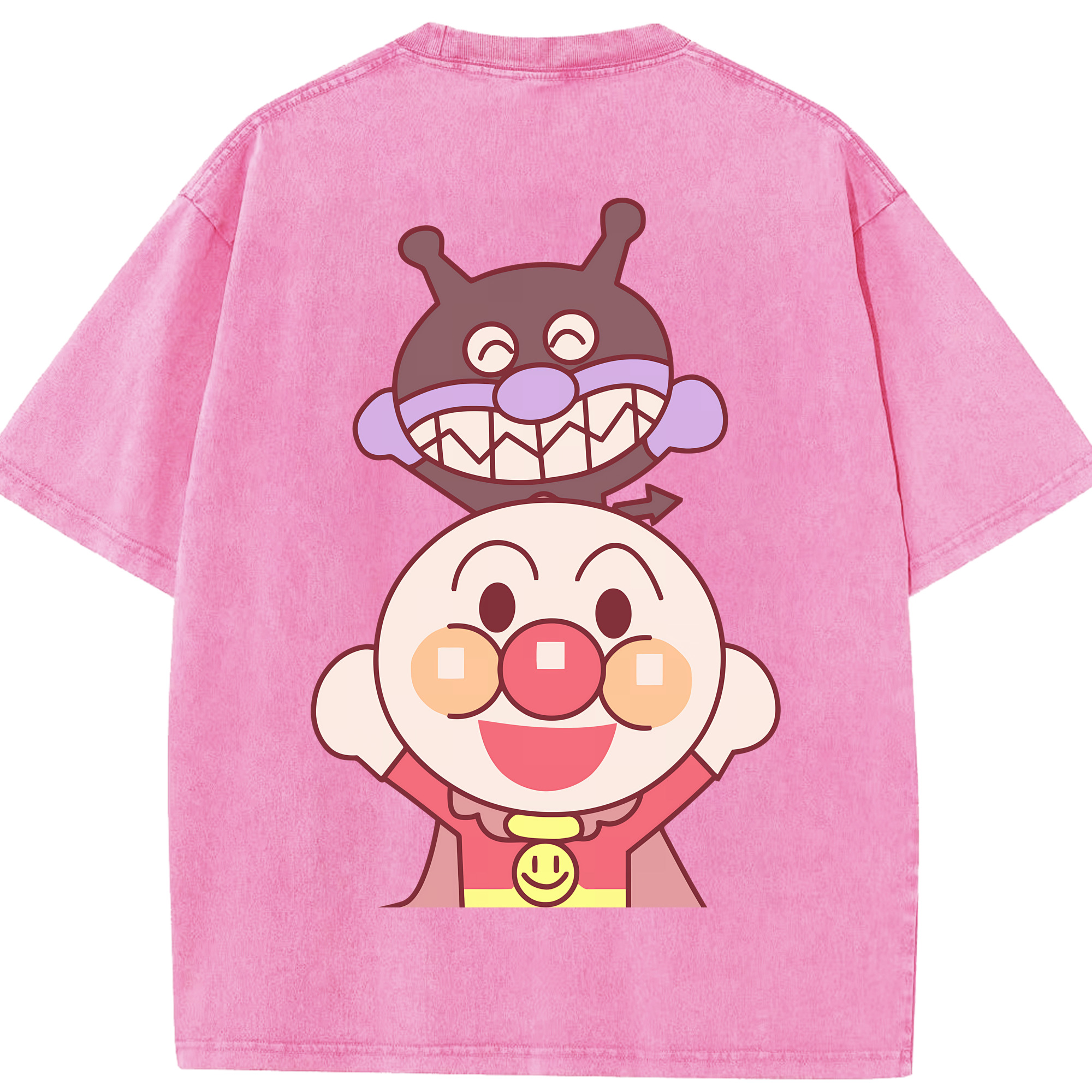 （画像用） アンパンマン Anpanman 綿100% ヴィンテージ風 半袖Tシャツ（背面プリント）